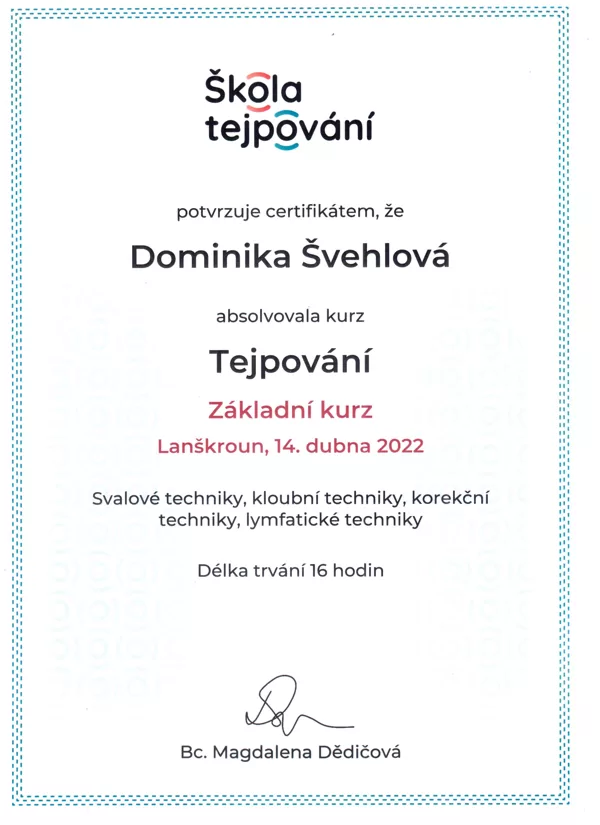 Tejpování lidí - základní kurz